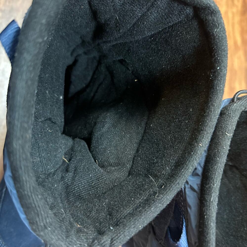 Lands End Blue Suede Slip On Slouch Winter Snow Boots 461673 Women's 9 9B - Picture 6 of 9